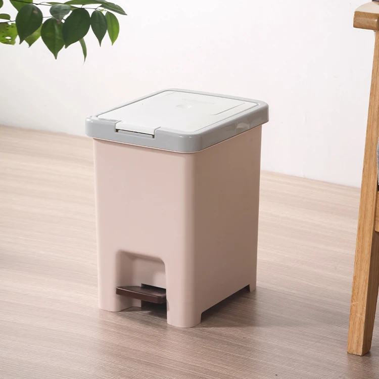 rectangle hand Press and food pedal PP Plastic trash can garbage bin