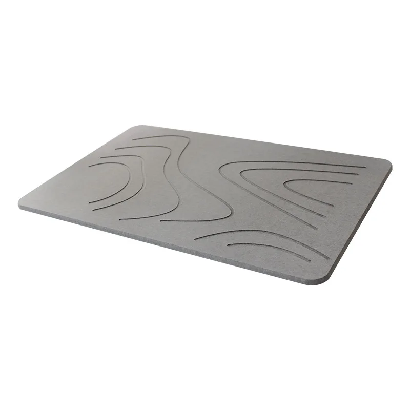 Factory Good Quality Customizable Size Pattern Shape Bathroom Mats Water Absorbent Rug Anti Slip Diatom Mud Floor Bath Mat