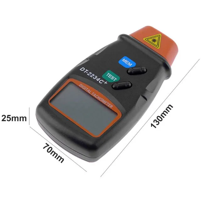 Handheld Digital RPM Tachometer Non-contact LCD Laser