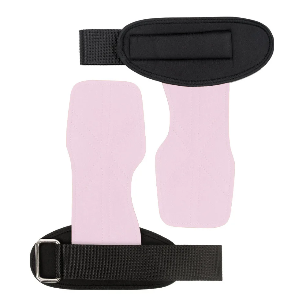 Adjustable Non-Slip Weight Lifting Grips Cowhide Leather Palm Pads For Deadlifts Pull-ups Wrist Wrap Gloves