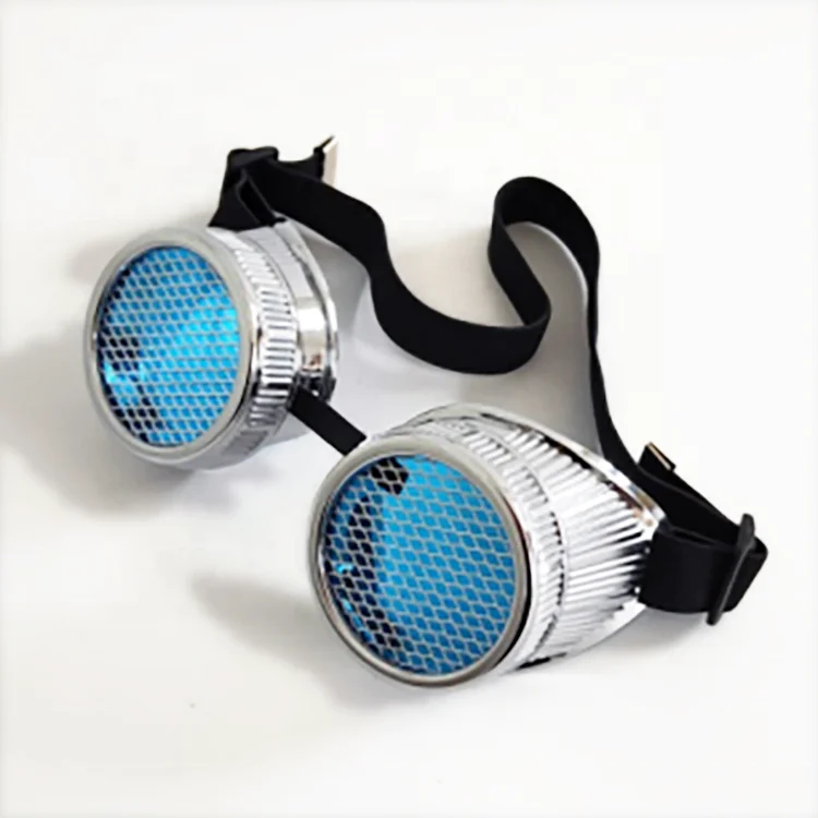 Party Retro Colored Lens Steampunk Glasses With Double Ocular Loupe Welding Goth Cosplay Vintage Goggles