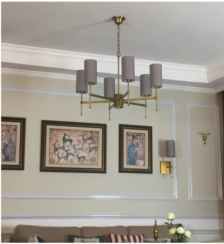 american designer nordic simple indoor copper 6 8 10 heads art luxury living room modern chandeliers