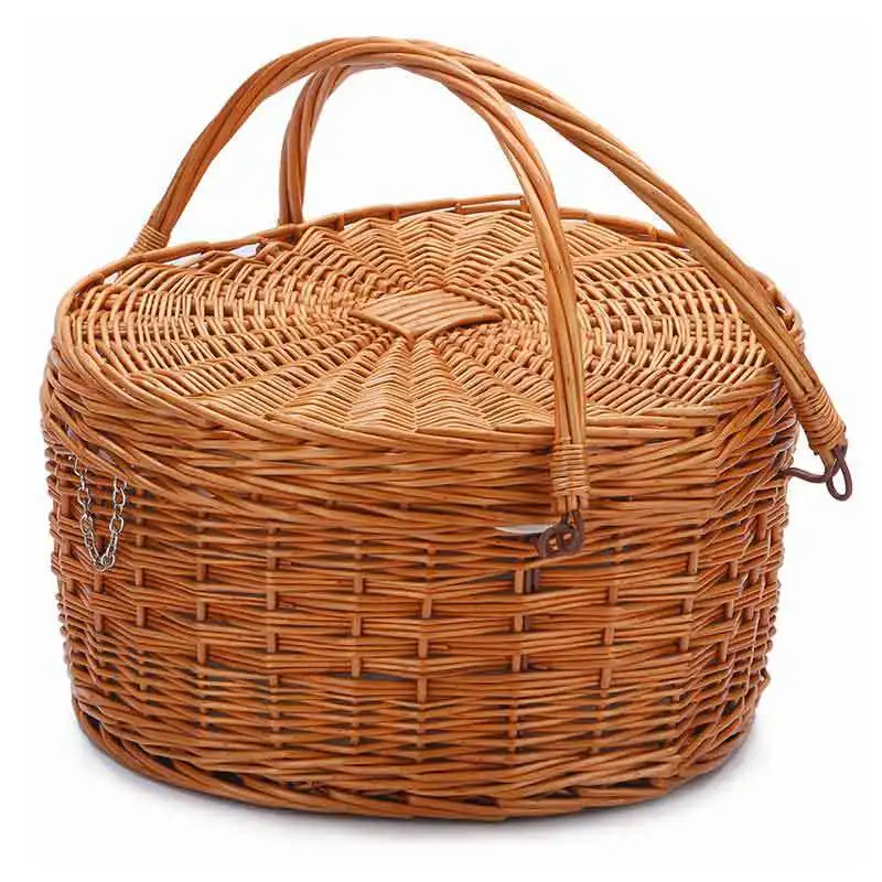 Lavinia wholesale custom handmade nature outdoor insulated rattan wicker willow picnic basket