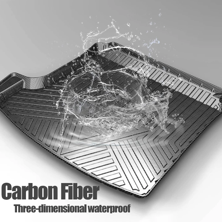 2024 Muchkey Carbon Fiber Cargo Liners Trunk Luggage Car Boot Mat Durable Waterproof TPV TPE 3D Car Trunk Mats For Toyota RAV4