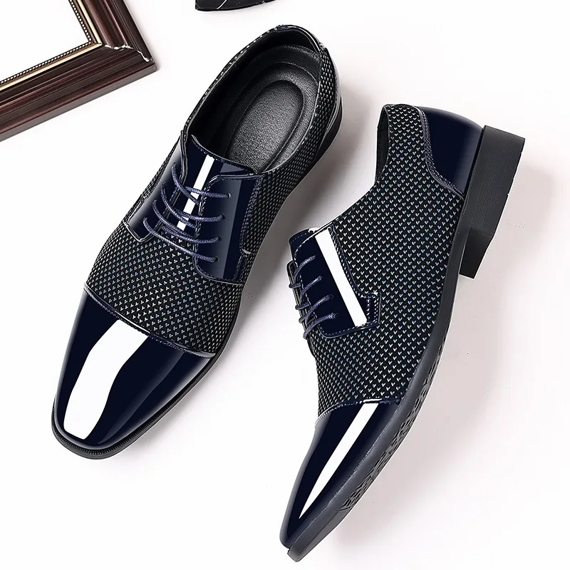 Leather Shoes For Men Business Attire Casual Breathable Black Height Increasing Pointed Lace Up British Fashion Mens Shoes