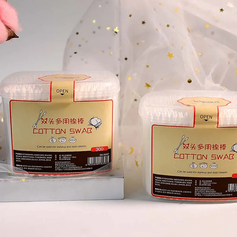 2023 Amazon hot sale high quality natural cotton swabs wooden hand high quality ear swab factory cotton swabs