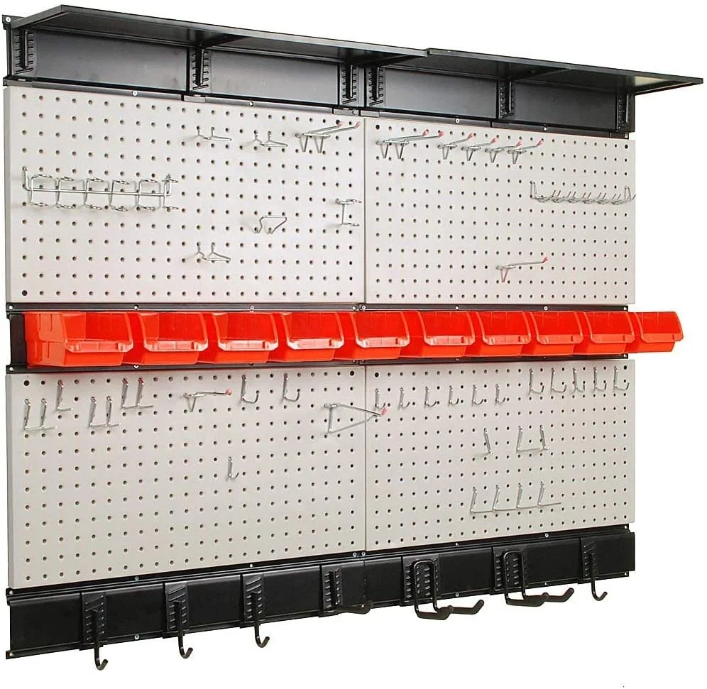 Wall Mounted Pegboard with Hooks Garage Display Racks Stand Tool Board Panel garage shelf wall Pegboard tool stand Display