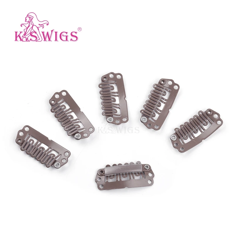 
K.S WIGS 50Pcs U Shape Metal Snap Clips for Clip in Hair Extensions DIY & Repair 2.8cm 