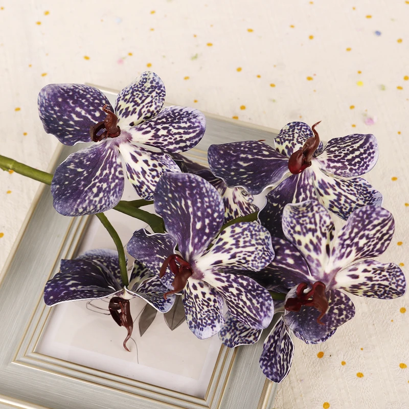 White Hybrid Long Stem Fake Orchids Flowers Artificial EVA Orchid Flowers for Home Wedding Party Table Decor