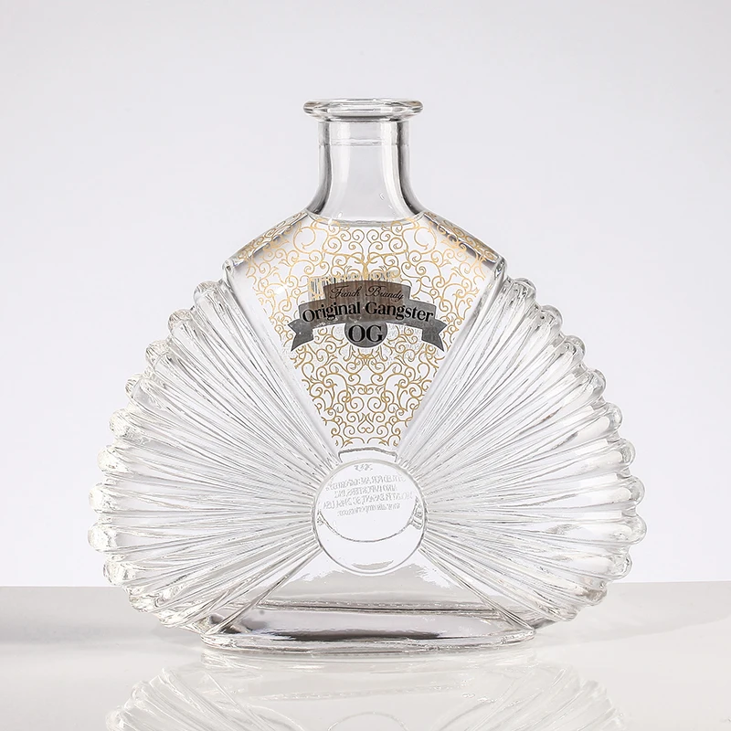 Luxury Custom Packaging European VSOP Brandy Glass Alcohol Container High Quality Brandy Glass Bottle for Alcoholic Beverages