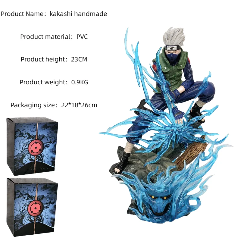 Narutoed Figureten Year Bairen Kakashi ручной работы тысячи птиц синие спецэффекты аниме-модель украшения