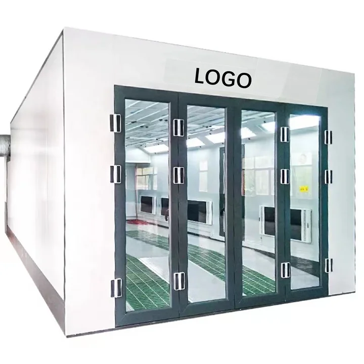 7m*4m Electric/Diesel/Gas Heating Luxury Spray Booth Auto Car Paint Booth Fully Glass Door Luxury Car Paint Room