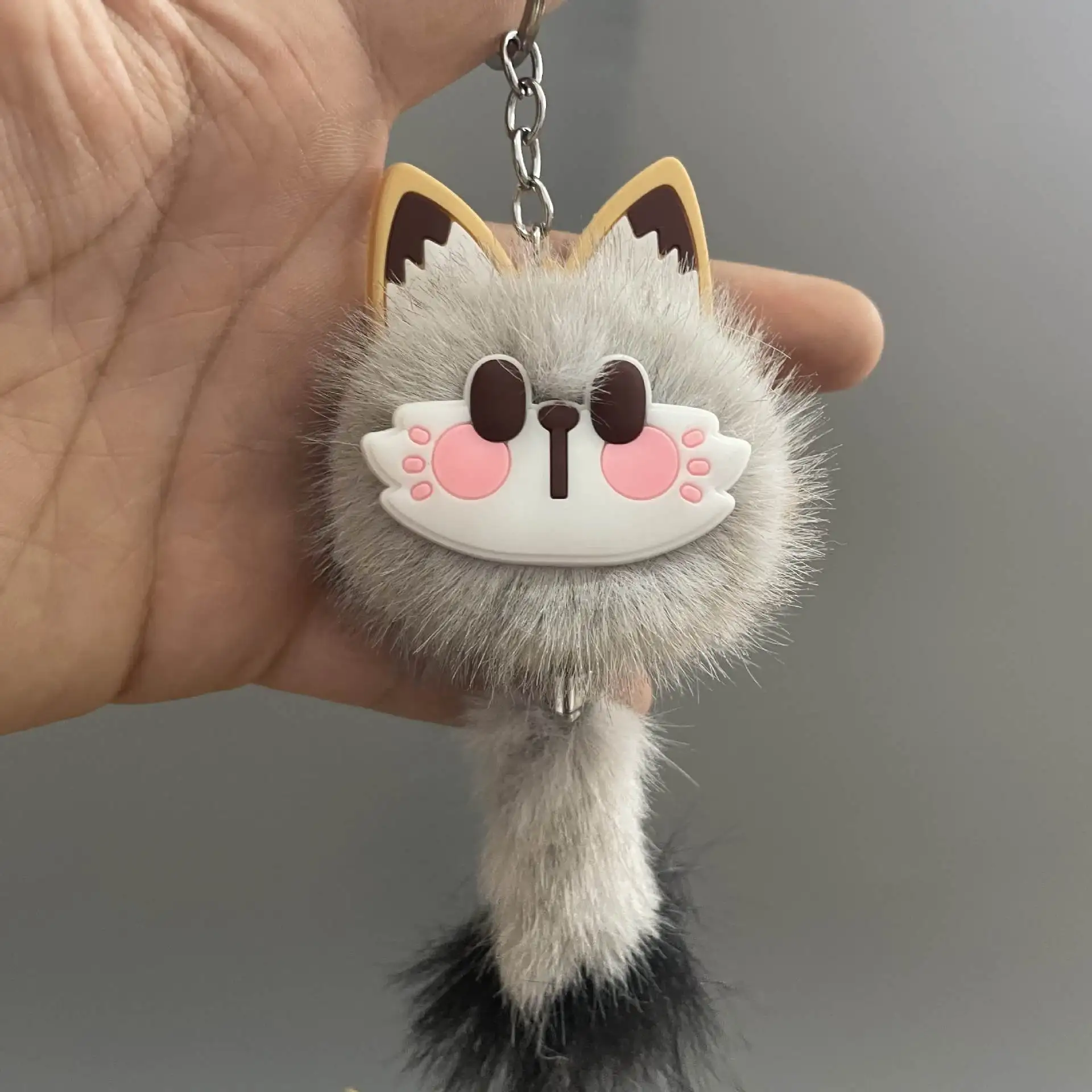 Fortune Cat coal ball cute bag hanging plush doll Fortune cat coal ball car key chain pendant