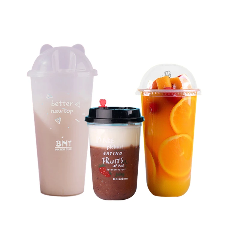 2023 22oz 32oz disposable party shaker cup biodegradable pp plastic coffee cups with lids