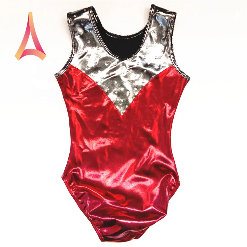 Sparkling Burgundy Red Leotards for Girls Gymnastics