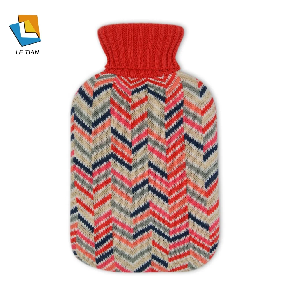 Knitting  Colorful Rubber Hot Water Bag Cover