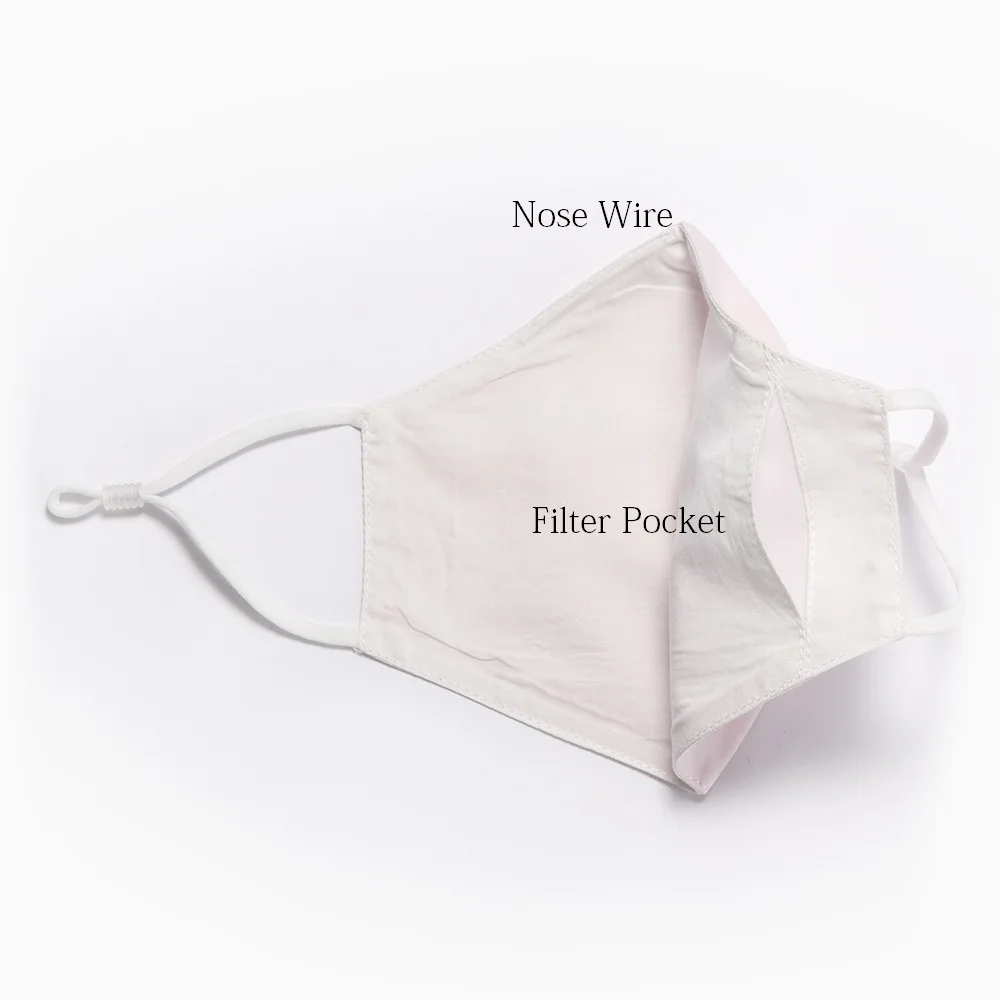 
Hot Sales Reusable 2 Layers With Filter Pocket Summer Plain Light Pink Face Cover For Woman 