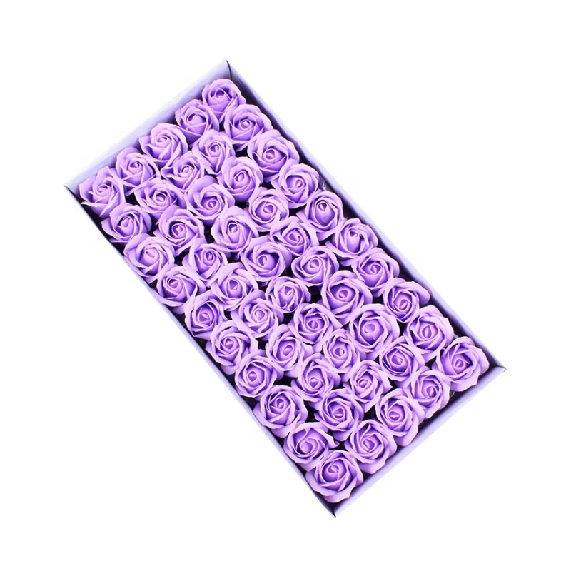 Искусственный цветок для ванной 50 шт. в коробке, розы, мыло, цветы 5 см, пенопластовое мыло, розы для свадьбы и дня Валентина