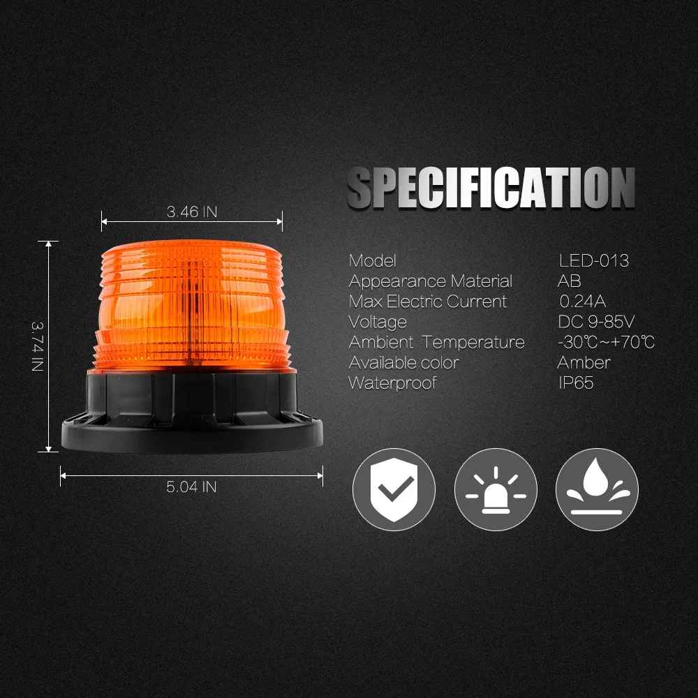 SMASYS Safety Warning Light Emergency Flashing LED High Power Beacon for School Bus, Construction Vehicle