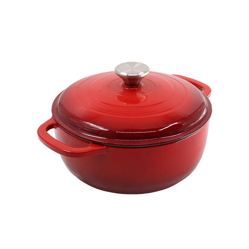 Enameled Cast Iron Dutch Oven Pot with Lid Round Nonstick Enamel Cookware Crock Pot with Dual Handle and Cover