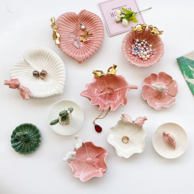 Маленький керамический держатель для ювелирных изделий колец тарелка хранения поднос тарелок органайзер