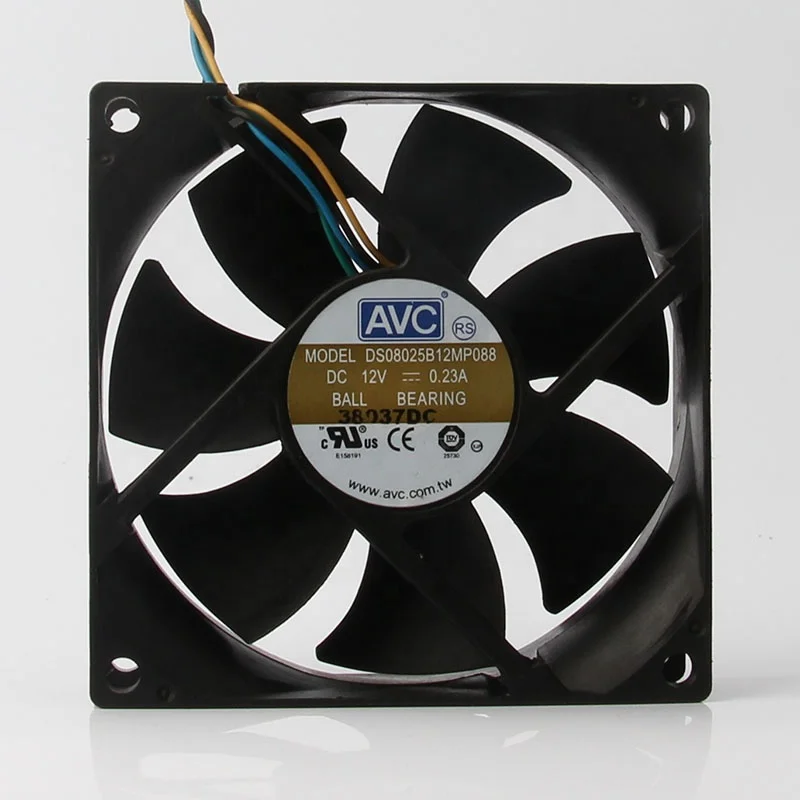 Оригинальный 8025 DS08025B12MP088 80 мм x 80 мм x 25 мм 12 В 0,23 а контроль температуры серверное шасси chillmax go Осевой поток охлаждающий вентилятор