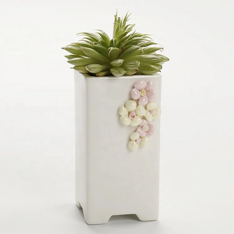 Hollow Bottle Mouth Chinese Blue White Porcelain Flowerpots Succulent Plant Pots