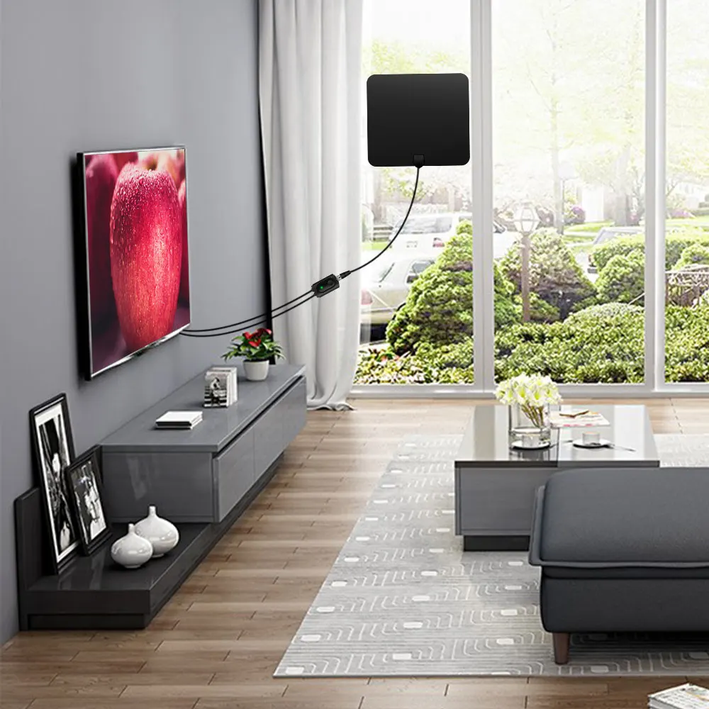 DVB-T2 Indoor TV Antenna for Digital TV DVB T2 FTA HDTV 150 Miles Long Range Antenna VHF UHF HD Amplifier ATSC TV Antenna 4K