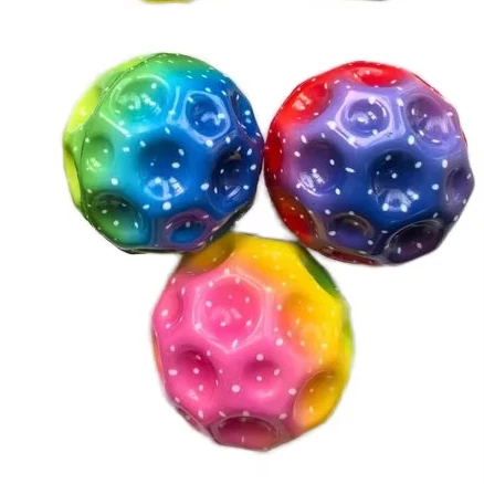 Hot Sale Ergonomic Design Colorful Moon Ball Soft High Bounce Ball Kids Party Favor Rubber Anti-stress PU Foam Toy Pet Balls