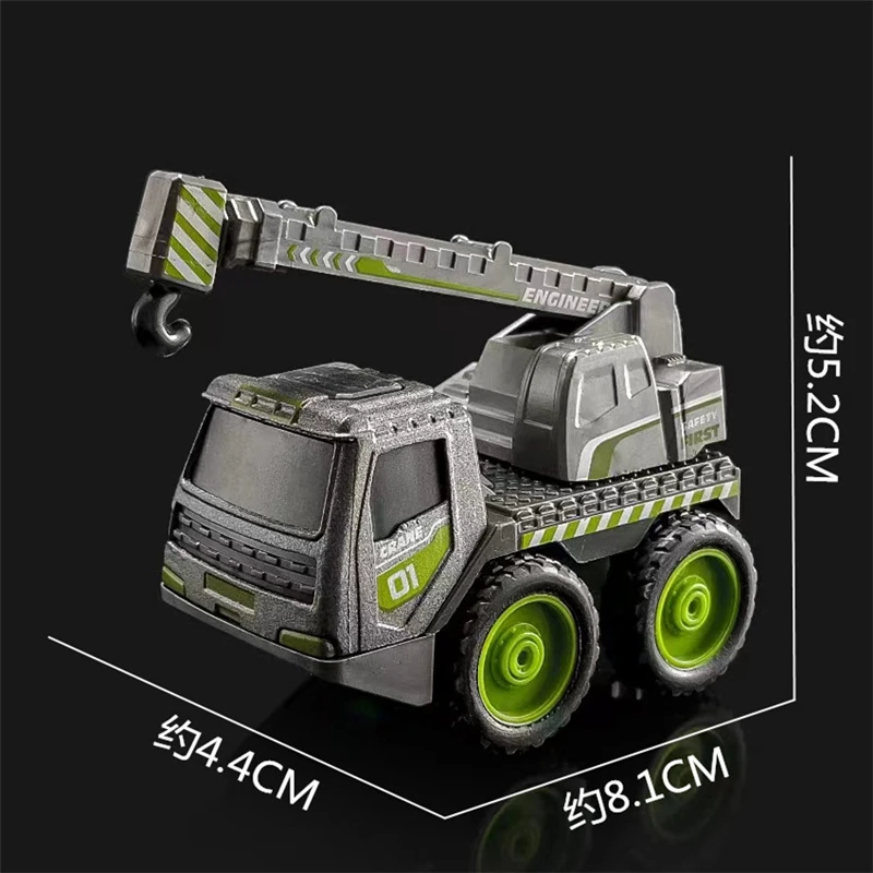 6pcs high quality simulation 1:60 alloy engineering vehicle pull back car excavator mixer forklift truck diecast Toys for kids