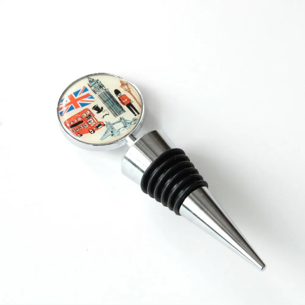 Wholesale custom logo printed France Ireland Germany souvenir cheap pretty decorative wine stoppers