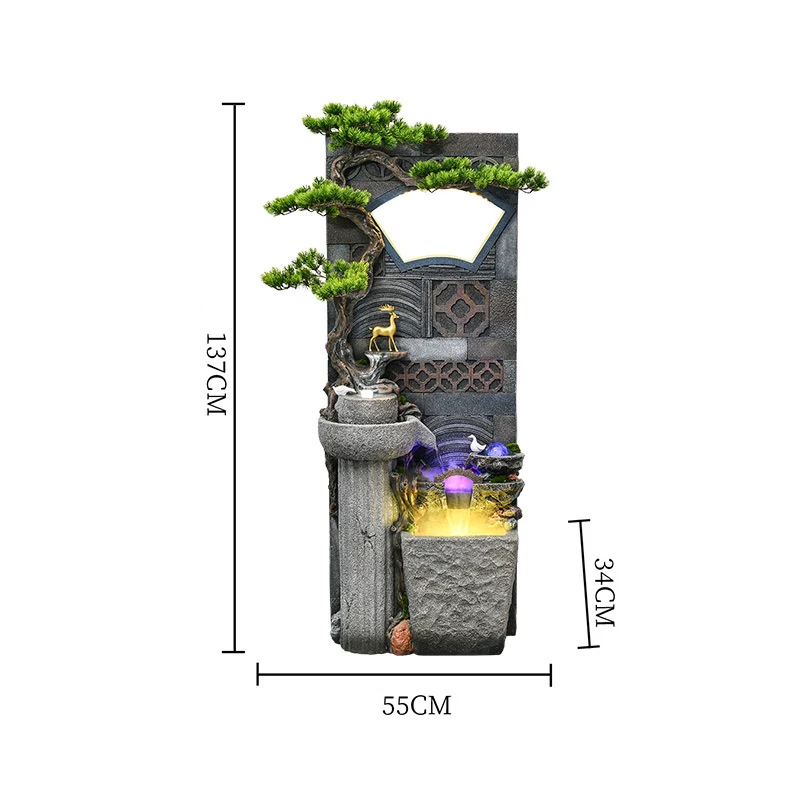 indoor out garden home decor accessories large resin water fountain waterfall curtain with light fish tank