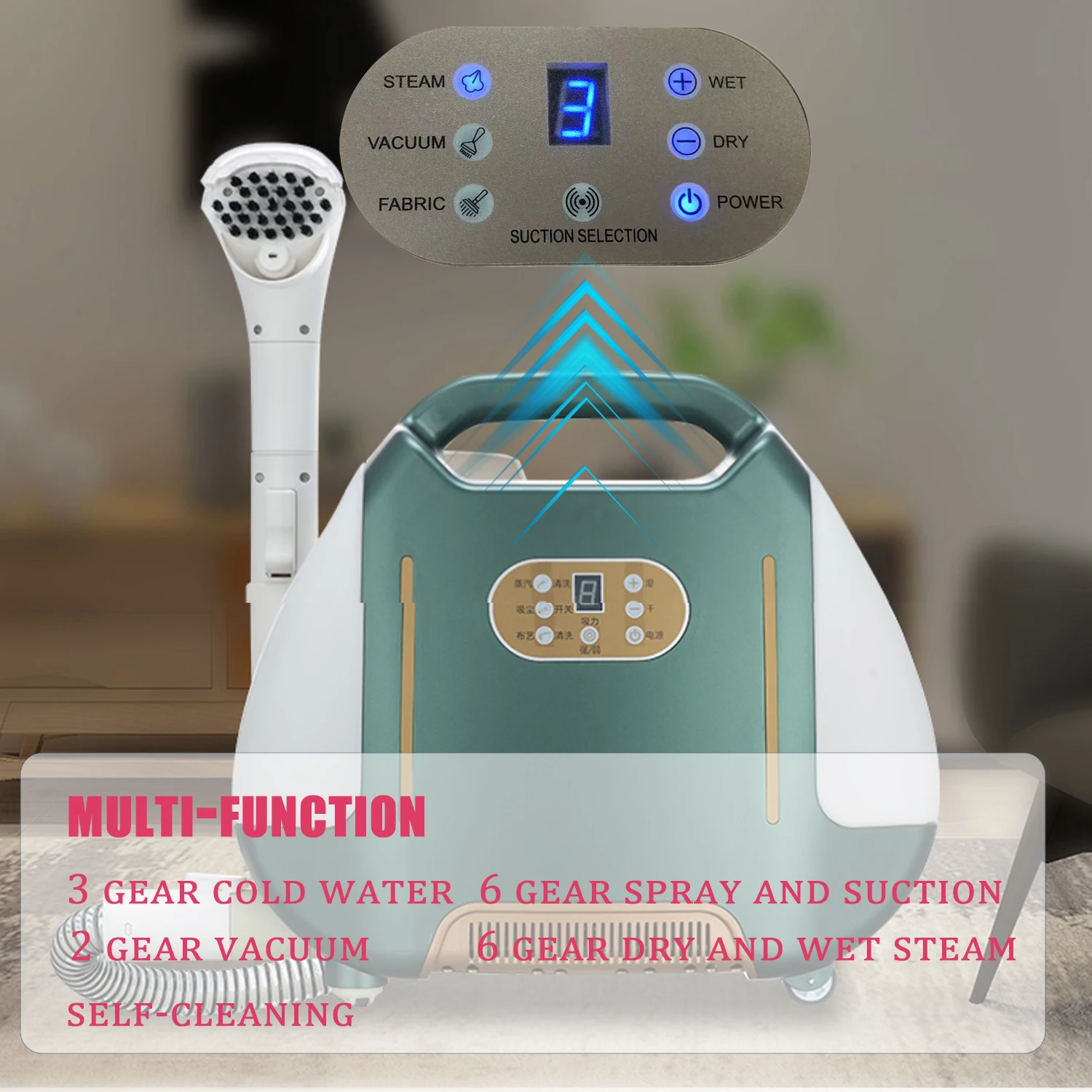 Wholesale 12.5kpa suction and high temp steam clean spray carpet sofa cleaning machine steam vacuum cleaner
