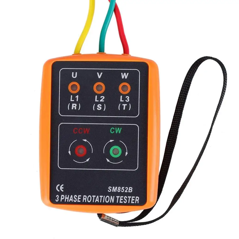3 Phase Rotation Tester Indicator Detector Meter New w/LED + Buzzer