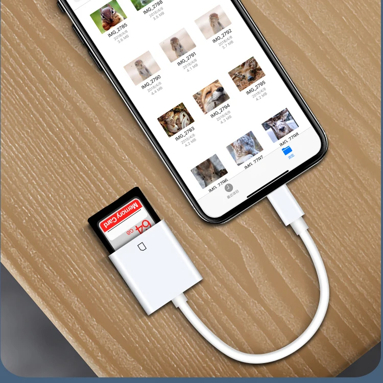 2021 SD Card Reader Mobile Card Reader Adapter Camera SD Card Reader USB OTG Adapter Cable and Mobile Phone Adapter