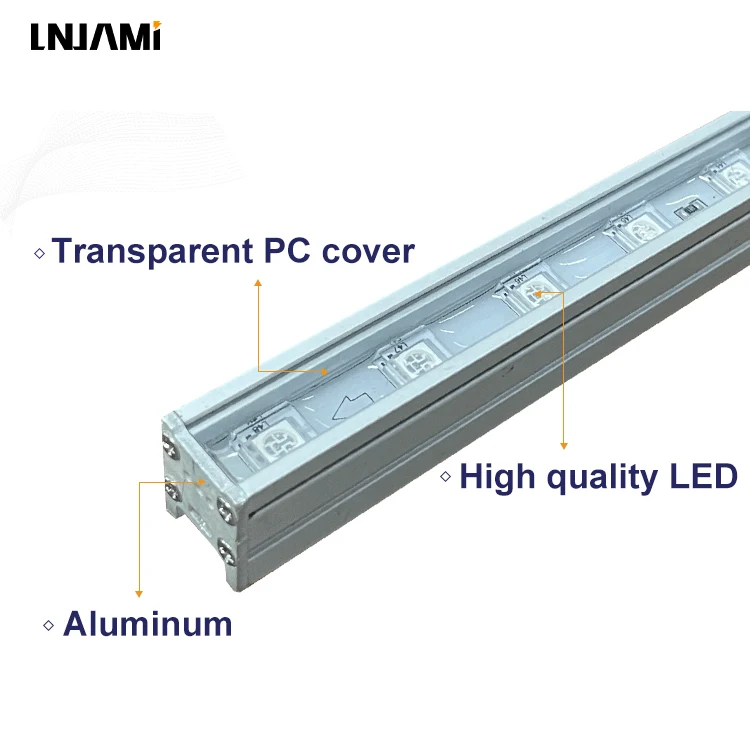 LNJAMI Outdoor Waterproof RGB LED Linear Facade Lighting Design With DMX Controller Building Wall Washer Light
