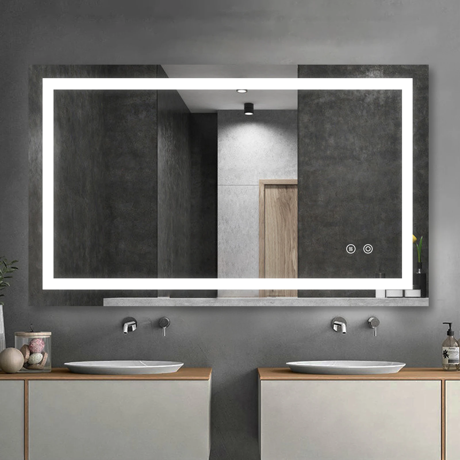 Luxury LED Bathroom Lighted Mirror for five star Hotel
