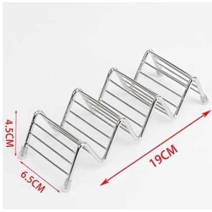 Tortillas/ Burritos storage rack Holds 4 Tacos Each Stainless Steel Taco Shell Holder Stand  with Sauce Cup