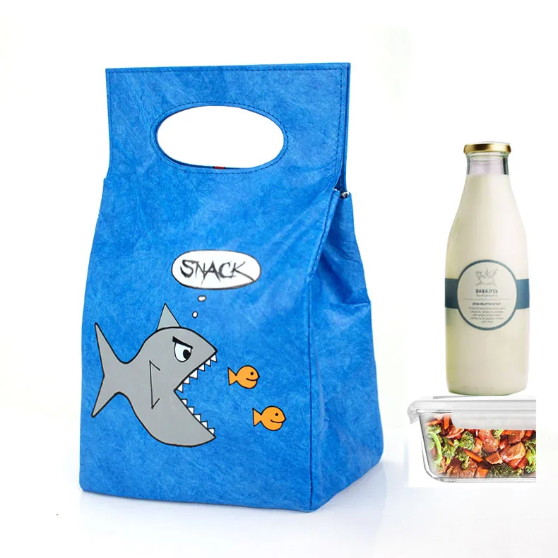 Custom Eco Food Cooler Waterproof Insulated Kids School Tyvek Lunch Bag
