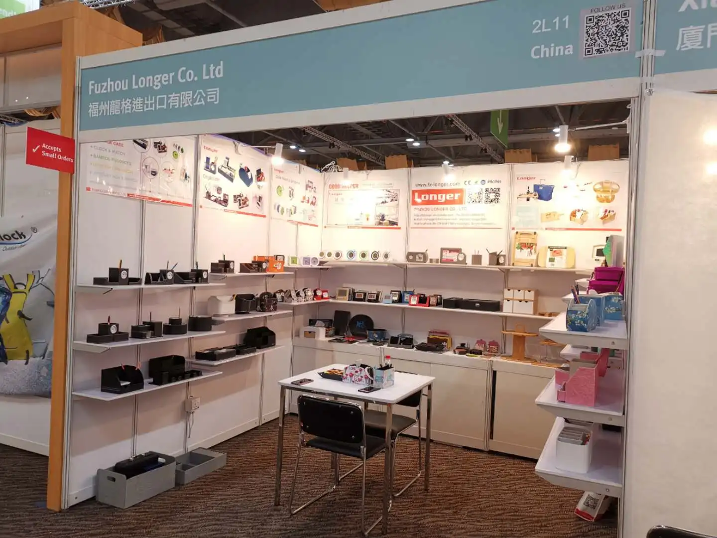 LG-B014D Triangle Prism PU Leather handmade customized Pen Holder With Clock / Photo Framed Pencil Case / Pen Cup