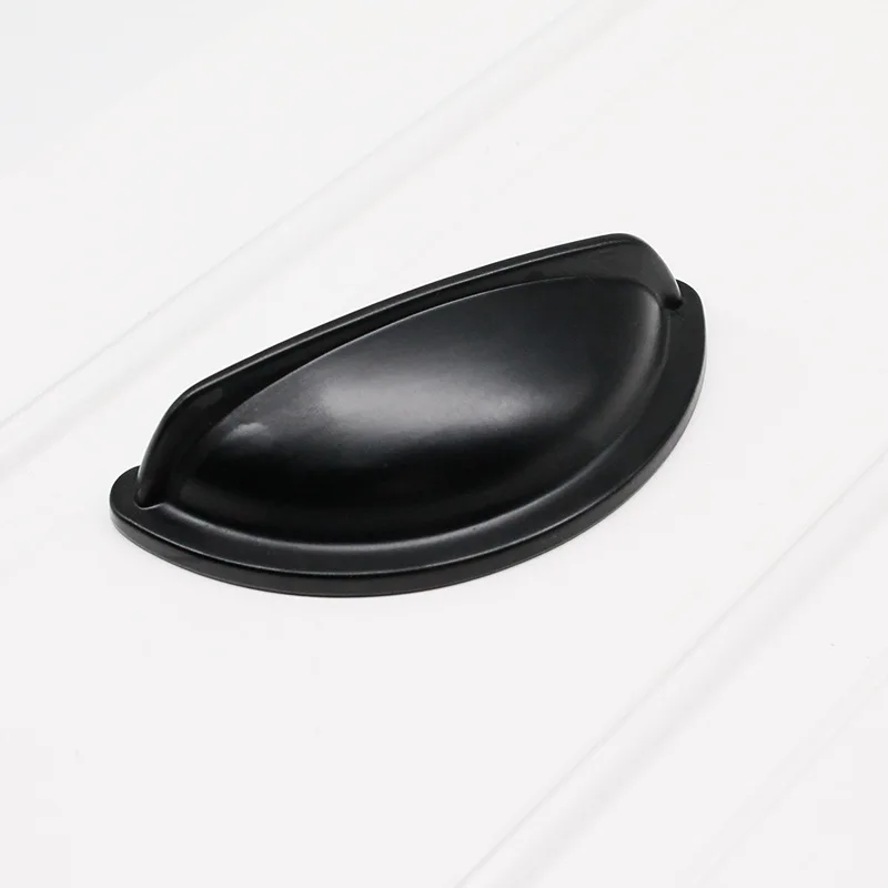 French concealed buckle curved drawer zinc alloy handle French art drawer cabinet handle shell semi-circular buckle handle