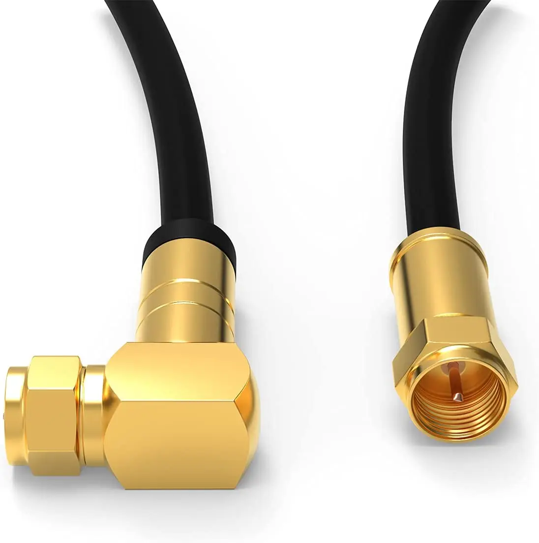 Right angel 90 degree gold plated TV Cable Plug Coaxial Cable F Connector High-Speed Digital TV cable