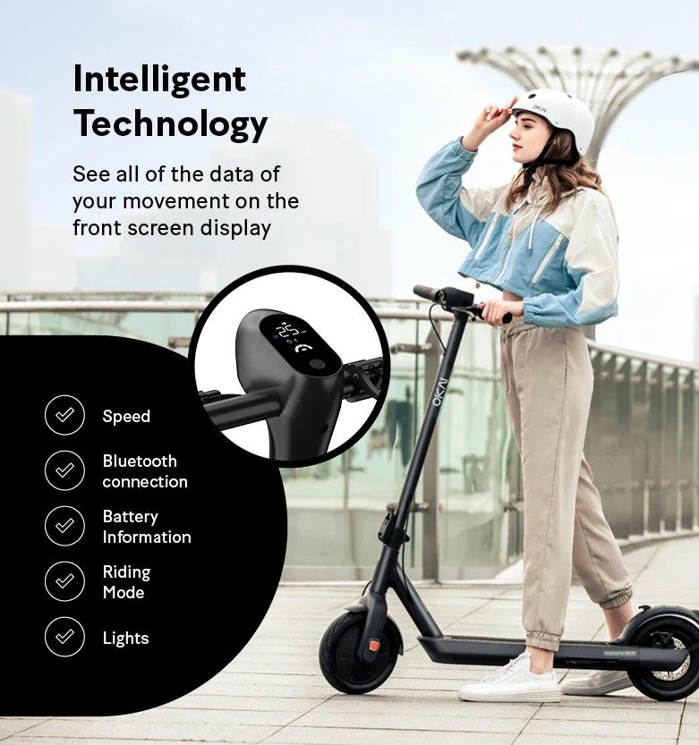 OKAI high quality 25km/h e scooter adult long range 300W electric scooter for kids christmas gift