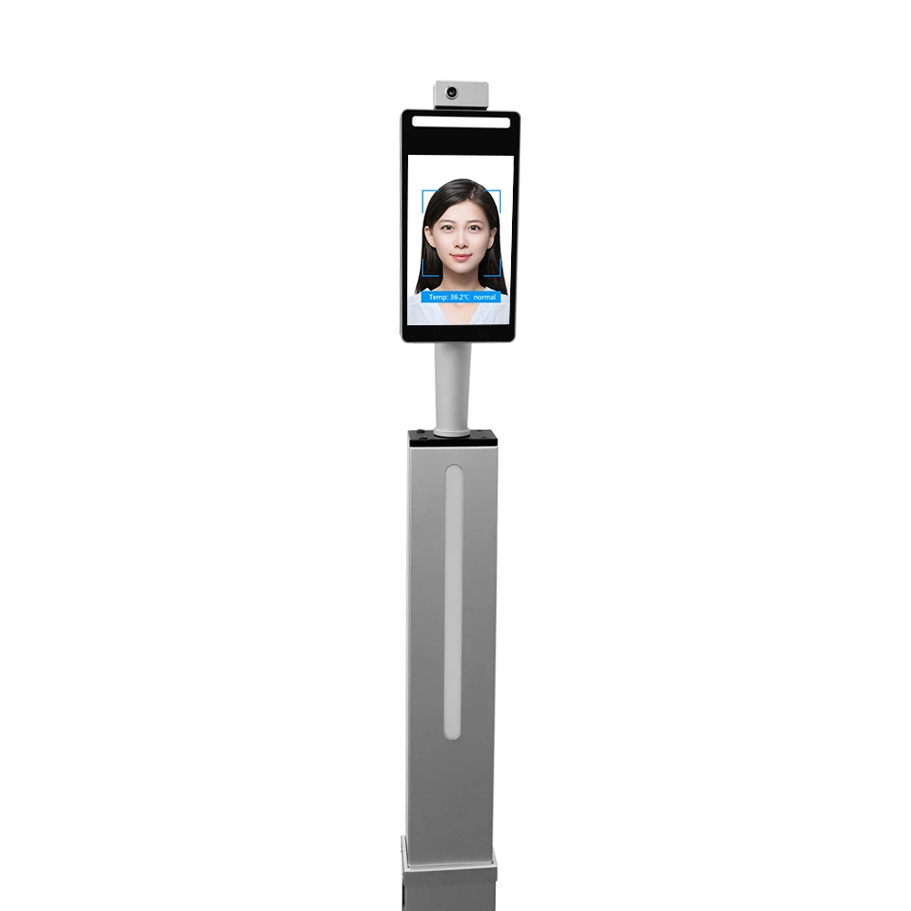 8 inch screen Facial recognition Biometric Face recognition temperature measurement time attendance Machine