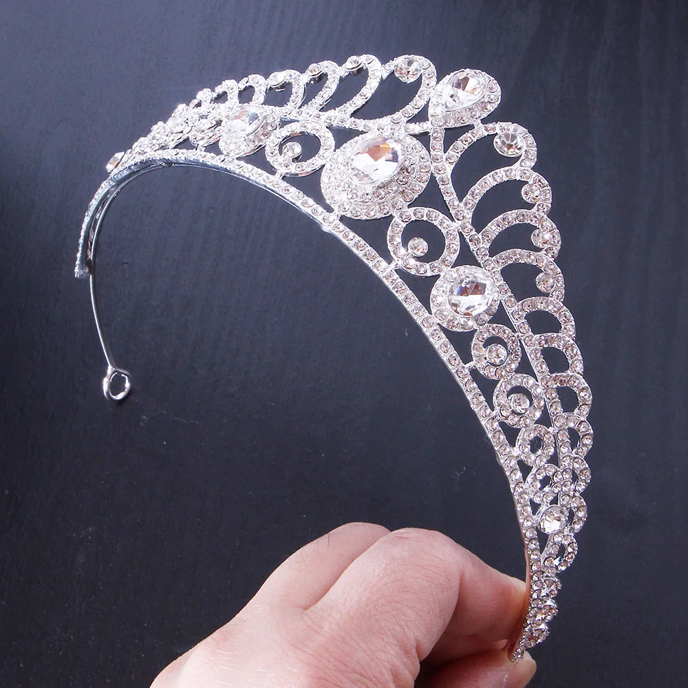 New Style Simple Alloy Rhinestone Diamond Tiara From Wedding Crown Birthday Tiara Princess Pageant Party Coronas