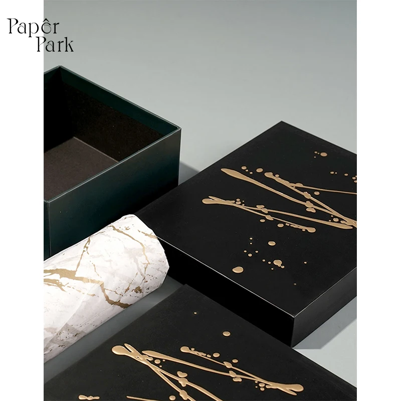 Ready to ship low moq luxury gift boxes bump bronzing gift paper box custom available