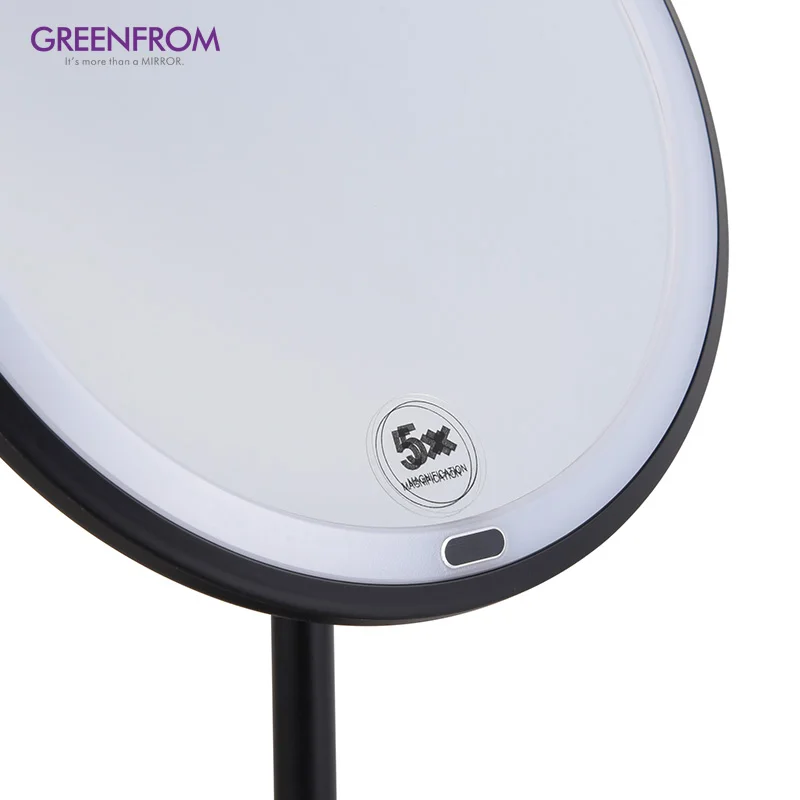 Greenfrom Custom Lighted Makeup Mirror LED 1X/10x Magnifying Round Cosmetic Mirror Led Professional Vanity Makeup Mirror