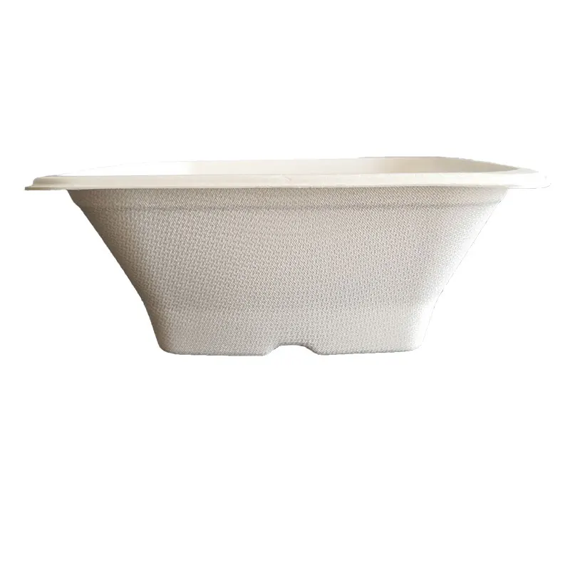 Factory Customized Oilproof 32oz Bagasse Bento Box Sugarcane Disposable Square Bowl
