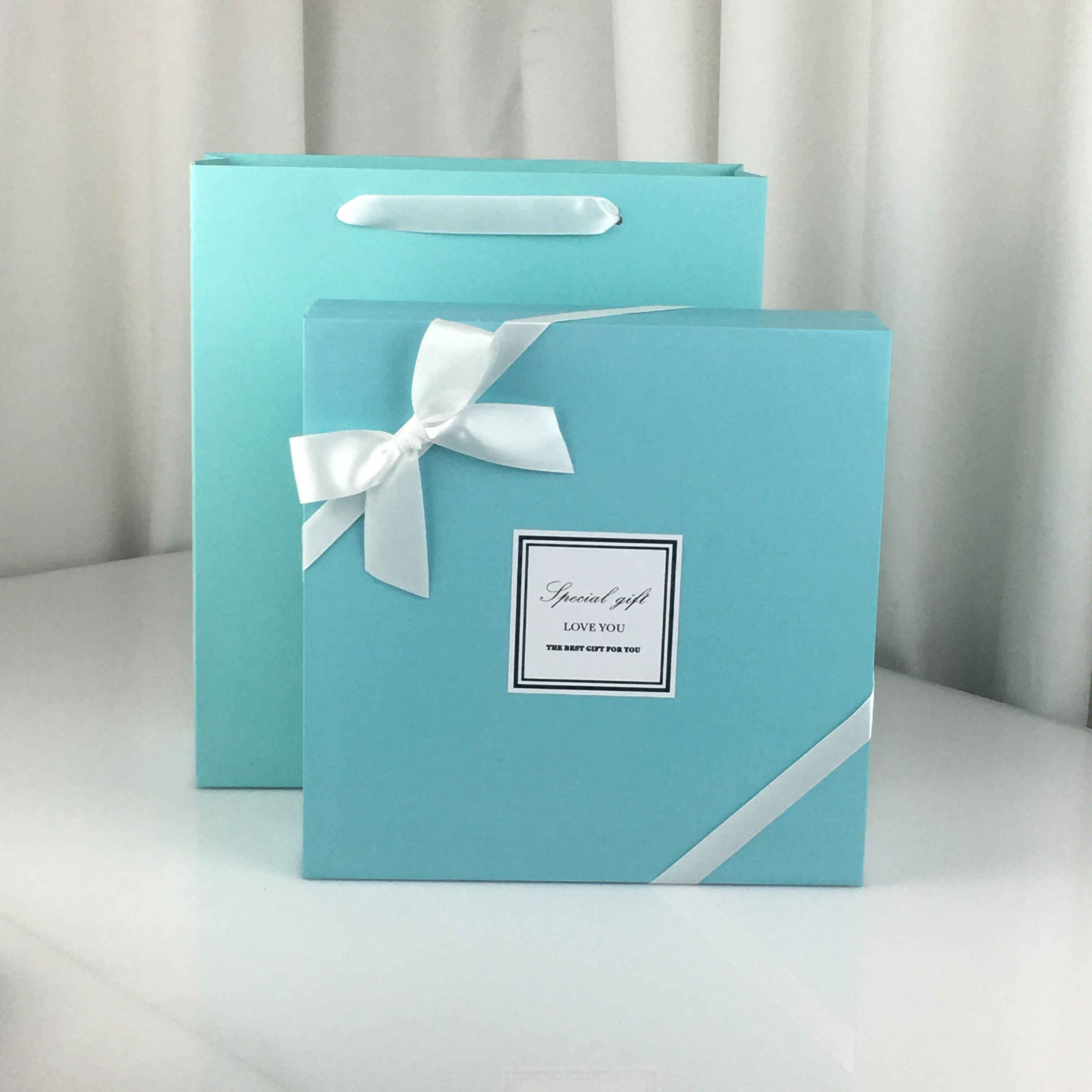Luxury blue hard gift box business gifts birthday gifts