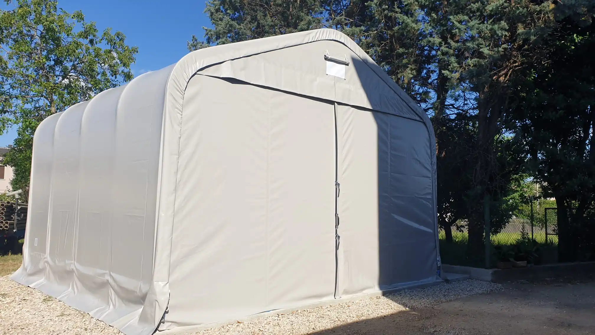 Pvc-Coated Top Quality Waterproof Rain Shelter Car Parking Tent Shelter Long-Term Effectiveness Made In Italy